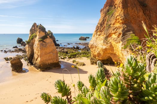 Beach in Alvor near Portimão in Algarve region of Portugal