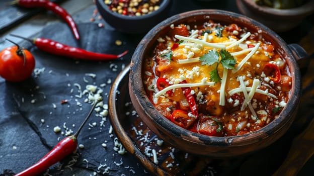 Bhutan's fiery ema datshi: spicy chili peppers and cheese stewed in a traditional bowl. A flavorful national treasure