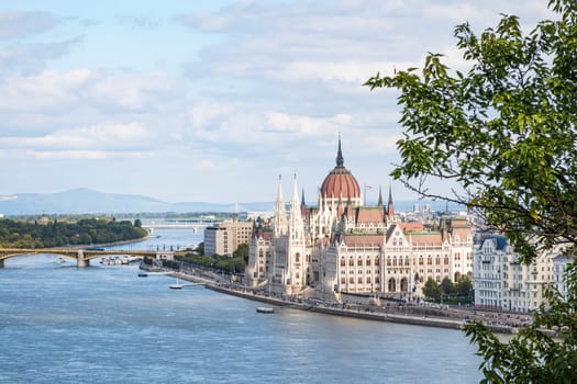 The Hungarian Parliament on the Banks of the Danube River in Budapest, Hungary