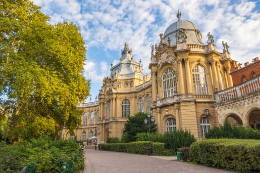 The Agricultural Museum is in the Vajdahunyad castle complex in main city park Varosliget in Budapest, Hungary