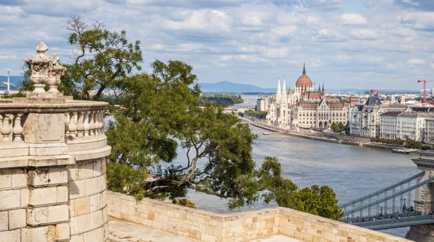Observing the Hungarian Parliament on the banks of the Danube in Budapest, Hungary