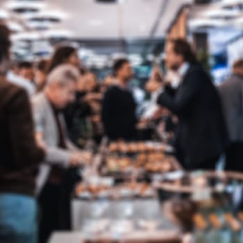 Blurred image of businesspeople at banquet business meeting event. Business and entrepreneurship events concept.