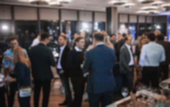 Blurred image of businesspeople at banquet event business meeting event. Business and entrepreneurship events concept.