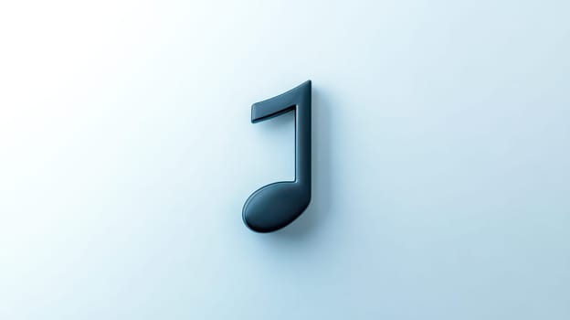 Striking image featuring a black music note casting a shadow on a serene blue background, evoking musical concepts and creativity