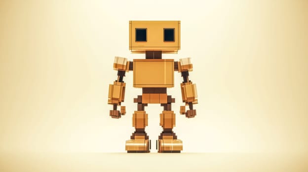 Charming robot stands gracefully against a vibrant background in this futuristic 3d illustration, perfect for conveying themes of technology and innovation in design projects