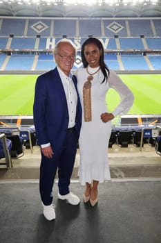 Bernd Wehmeyer,Chawada Kachidza-Fabisch,Sport Quiz Charity Gala in favor of Right to Play in the VIP area of the Volksparkstadion,Hamburg,24.09.2024