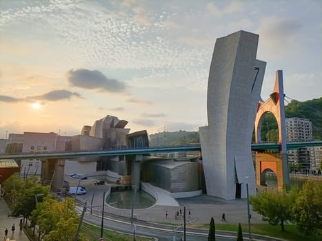 Bilbao modern buildings view, Spain. Guggenheim Museum Bilbao
