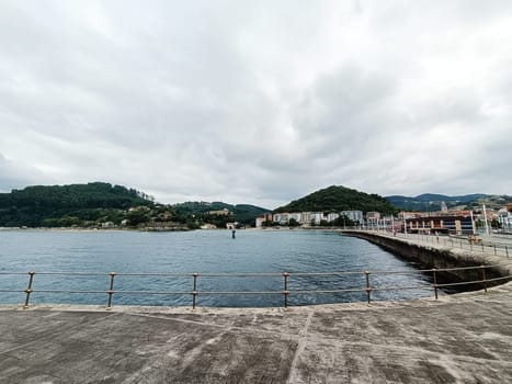 Lekeitio town view from pier. Basque autonomous community, Spain.