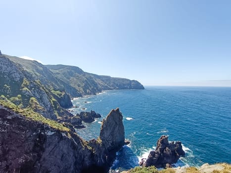 Cape Ortegal cliffs landscape, Galicia, Spain. Spanish coastline panorama