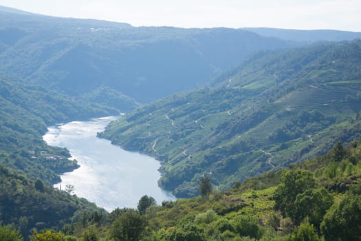 Ribeira Sacra beautiful landscape, Galicia, Spain panorama.