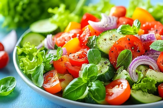 Colorful grilled vegetables on plate represent the freshness and attention to detail of the food, suitable for health communication, advertising healthy food that emphasizes the balance of nutrients.