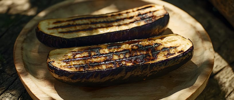 Colorful grilled vegetables on plate represent the freshness and attention to detail of the food, suitable for health communication, advertising healthy food that emphasizes the balance of nutrients.