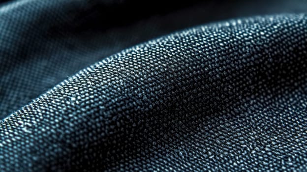 Close up of deep blue fabric with mesmerizing wave pattern, perfect for backgrounds or creative projects