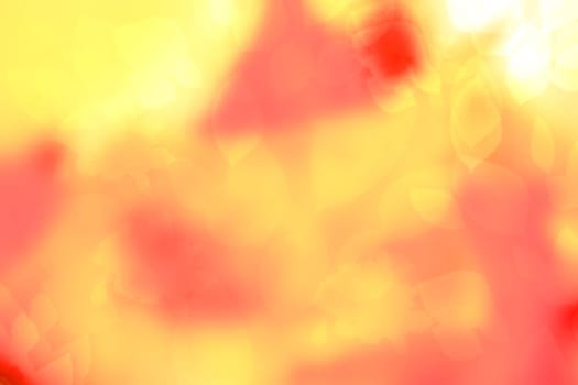 Hello autumn background. Abstract autumn gradient gold yellow orange bright background texture with leaves and bokeh circles. Indian summer. Card design with space text. Beautiful backdrop.