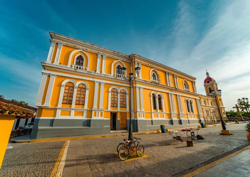Granada Nicaragua View of the cathedral at sunset