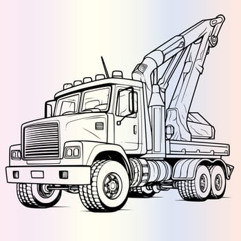 Engineering Vehicle Truck Coloring Pages Drawing for Kids
