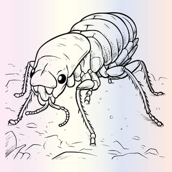 Fleas Coloring Page Drawing For Kids