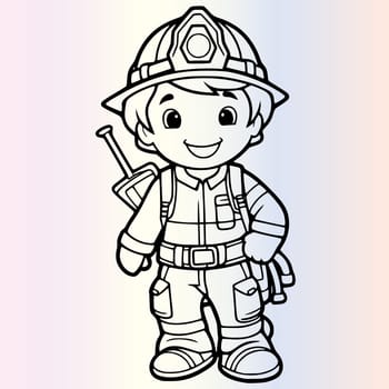 Firefighter Coloring Page For Kids