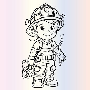Firefighter Coloring Page For Kids