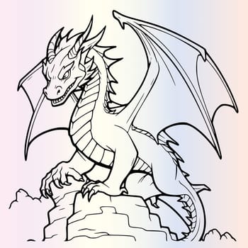 Flying Dragon Coloring Page For Kids 545