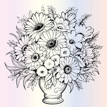 Flowers Bouquet Coloring Page For Kids