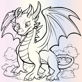 Flying Dragon Coloring Page For Kids 545