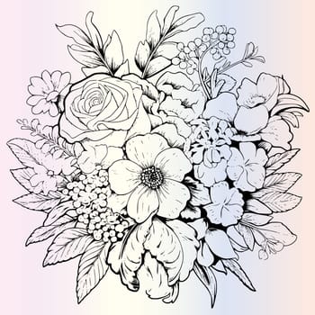 Flowers Bouquet Coloring Page For Kids