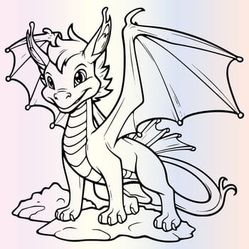 Flying Dragon Coloring Page For Kids 545