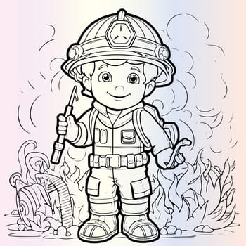 Firefighter Coloring Page For Kids