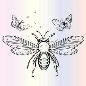 Fireflies Cute Little Girl Coloring Page for Kids