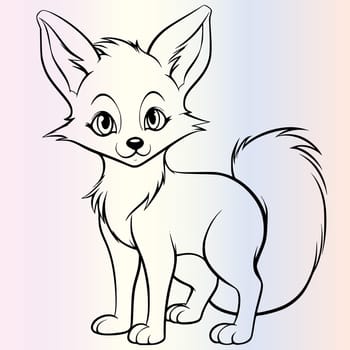 fox cartoon coloring page for kids