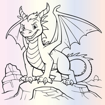 Flying Dragon Coloring Page For Kids 545