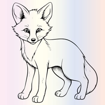fox cartoon coloring page for kids