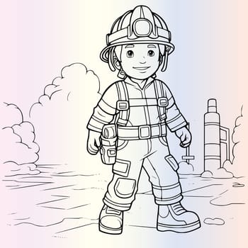 Firefighter Coloring Page For Kids