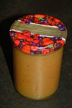 homemade applesauce preserved in a glass