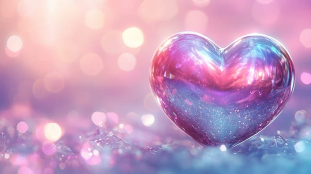 Shiny Heart on Sparkling Background, Love, Romance, Valentine's Day