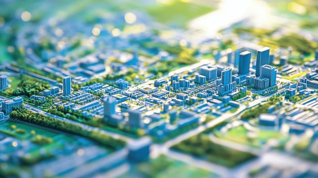 Miniature City Model, Urban Planning and Development Concept