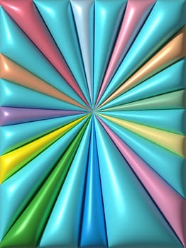 Multicolored shiny stripes, 3D rendering illustration