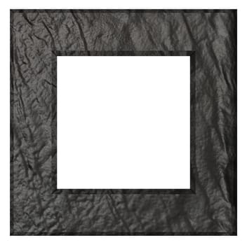 Square black stone frame for photos and paintings on isolated background