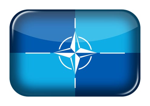 A NATO OTAN web icon rectangle button with clipping path 3d illustration