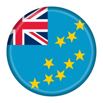 A Tuvalu flag button 3d illustration with clipping path yellow stars eight together