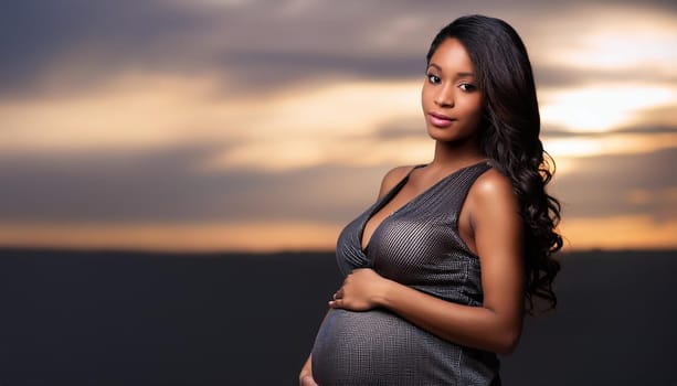 gorgeous young pregnant woman, AI generated image
