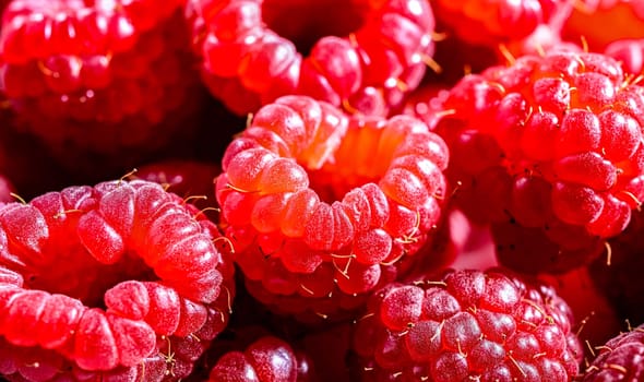 Close up of fresh raspberries.