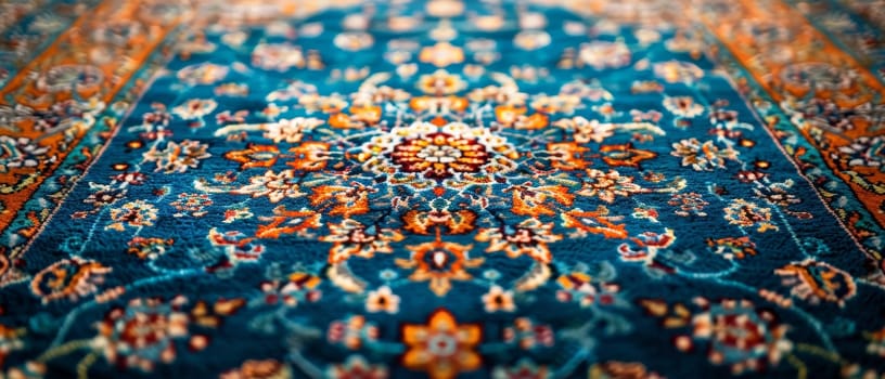 Close-up view of a traditional textile pattern with detailed embroidery and colorful threads