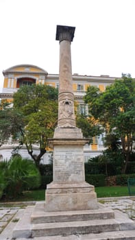 Nice, France - September 22, 2024: A Karoli Felicis column - Beautiful architecture of Nice, south of France