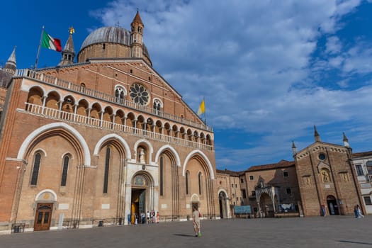 Padua, Italy - July 27, 2024: The Pontifical Basilica of Saint Anthony of Padua. Roman Catholic church and minor basilica in Padua, northern Italy