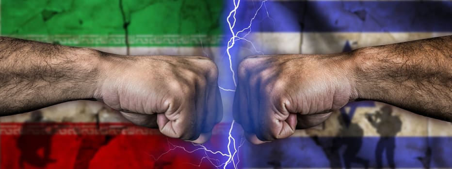 Israel vs Iran conflict and political tension. War between Israel vs Iran concept