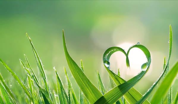Frame made of two blades of grass with space for text. Symbol for love, nature conservation, the environment and much more.