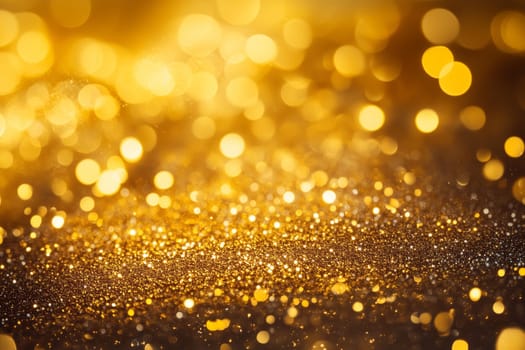 Christmas golden background card with copyspace copy space decoration created with generative ai