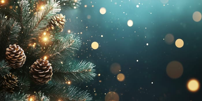 Christmas card tree with copyspace copy space invitation created with generative ai